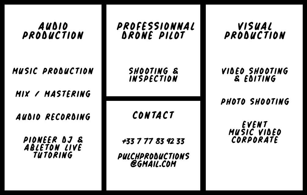 Pulch Productions business card